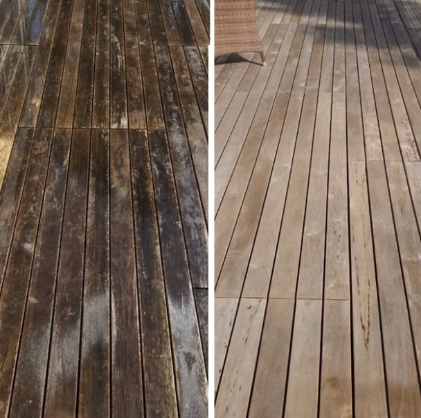 Deck cleaning - Before and After