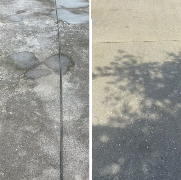 Driveway cleaning - Before and After