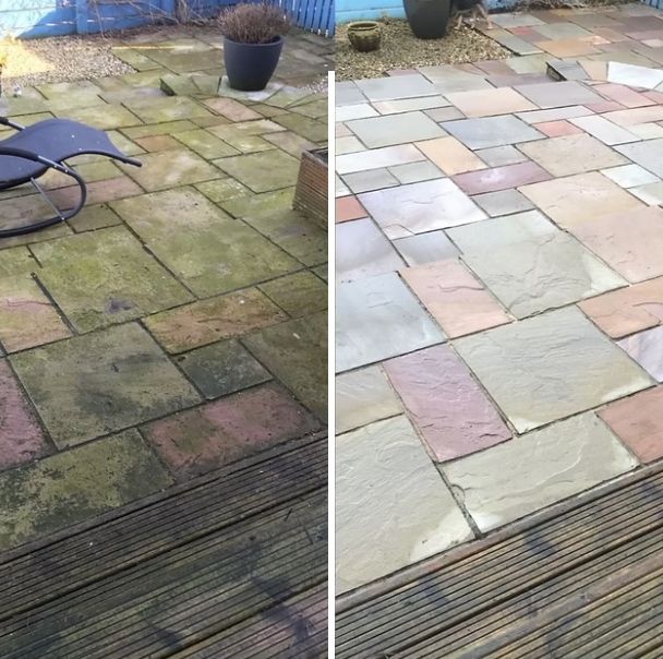 Patio cleaning - Before and After