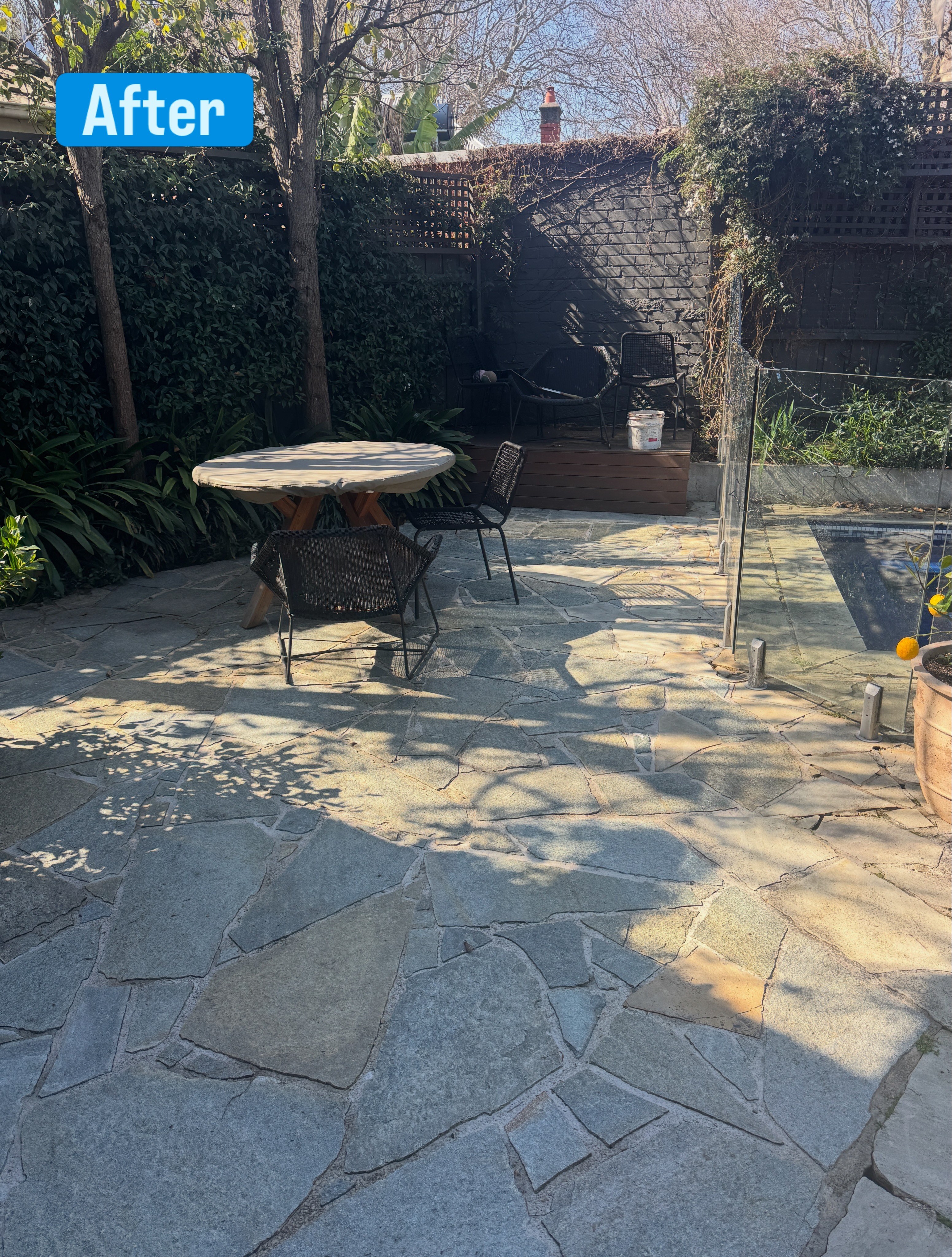 Clean Melbourne patio after professional pressure washing